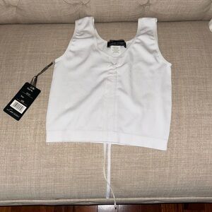 Love University Small White Cropped Tank Top